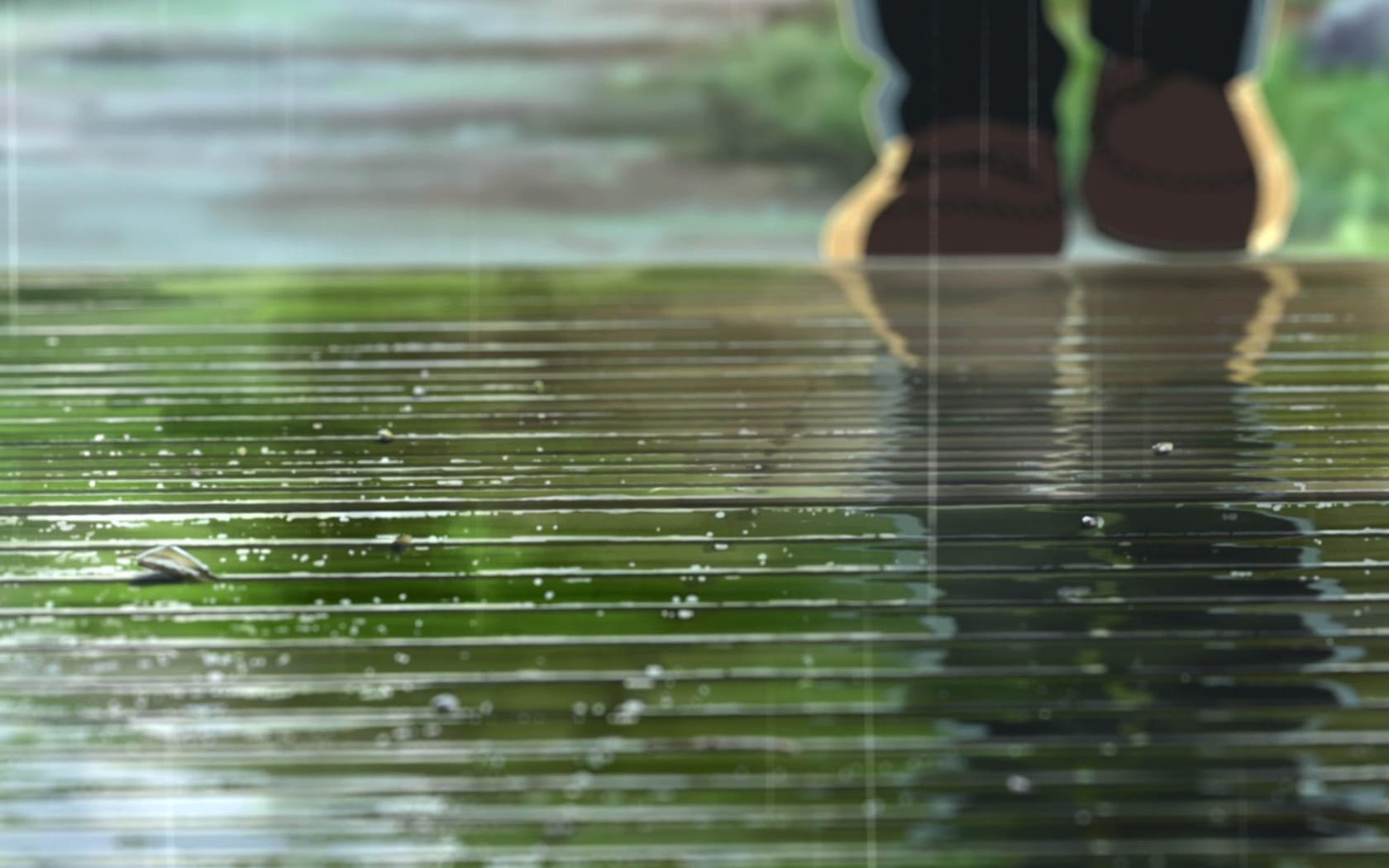 新海诚巨作《言叶之庭》绿色护眼电脑桌面壁纸第一辑