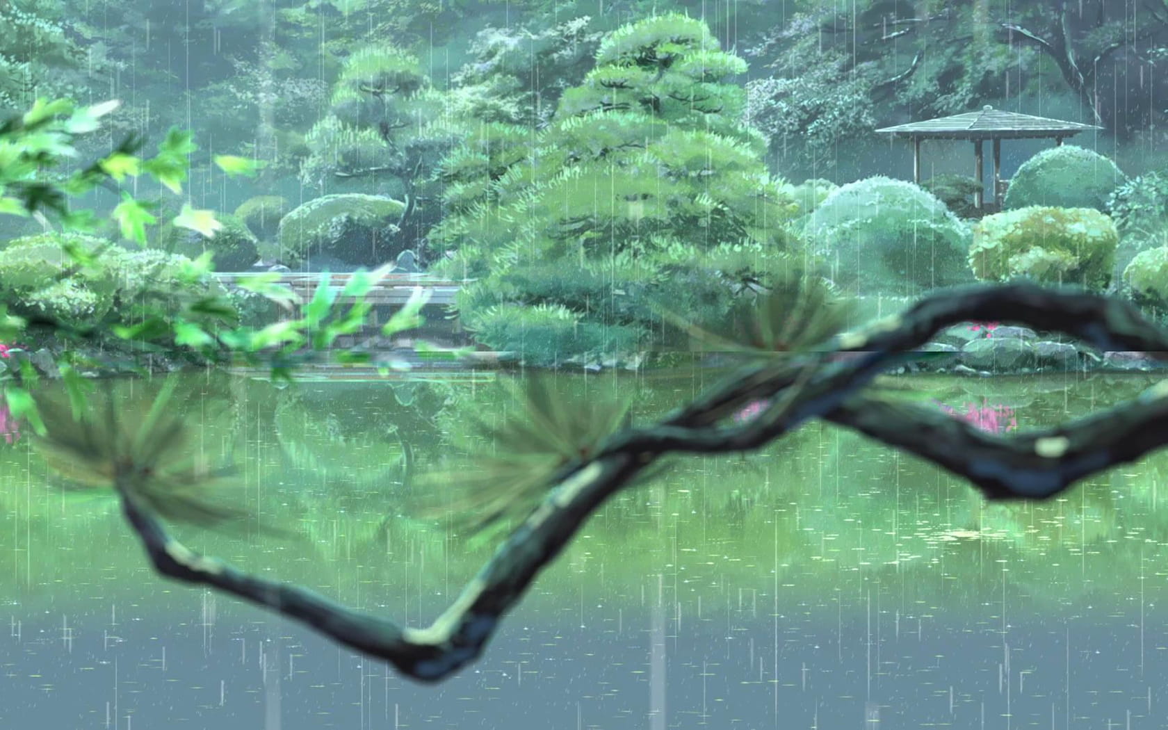 新海诚巨作《言叶之庭》绿色护眼电脑桌面壁纸第一辑