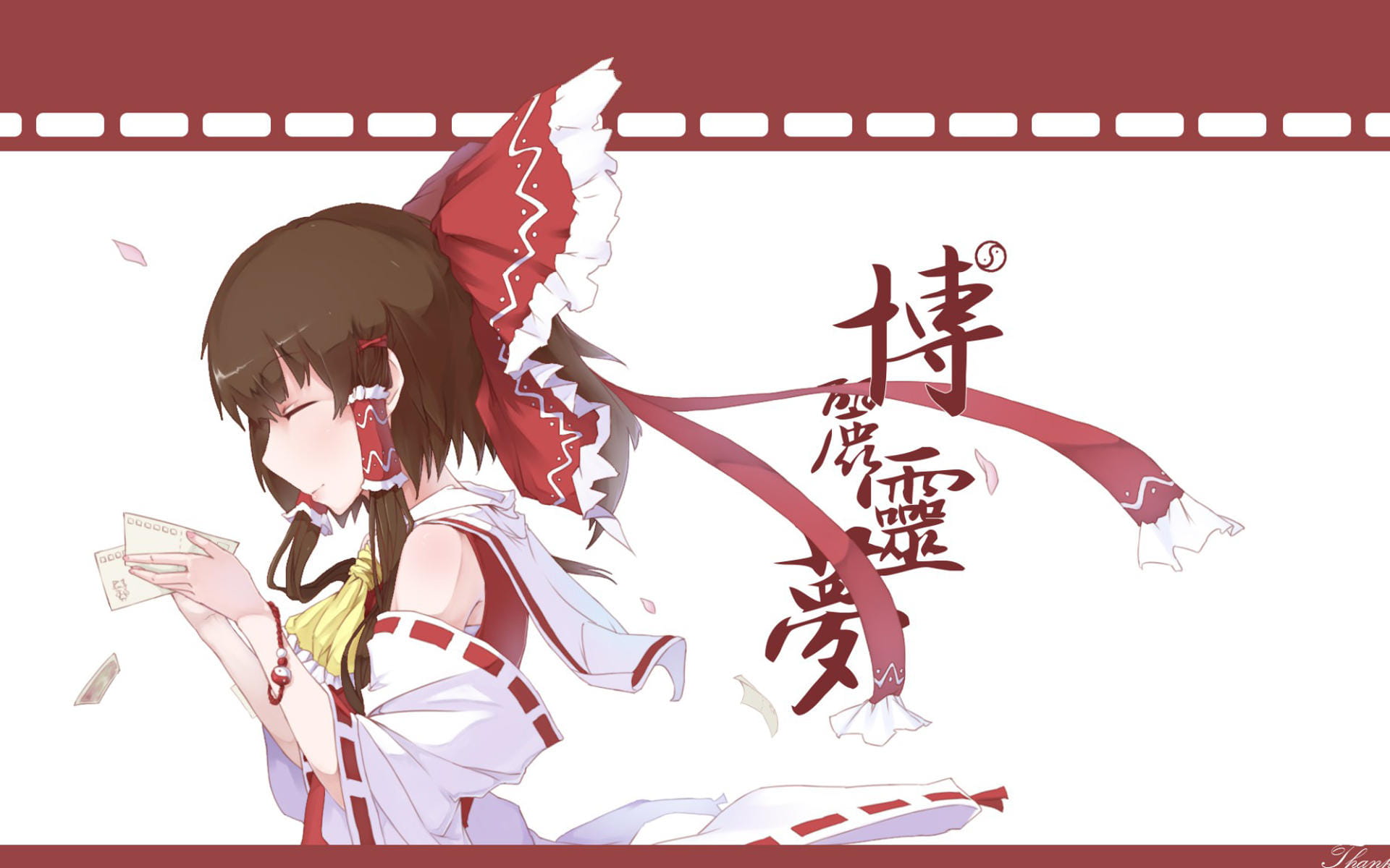 红白巫女《东方project》博丽灵梦桌面壁纸下载