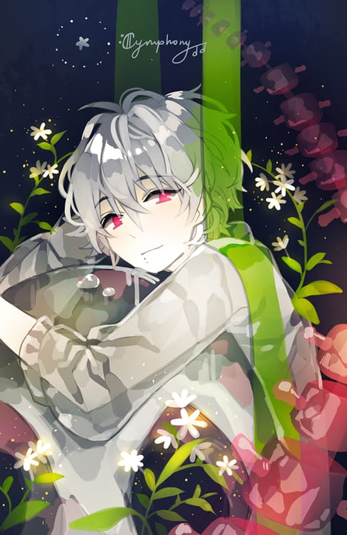 银白色男神 银发少年手机壁纸