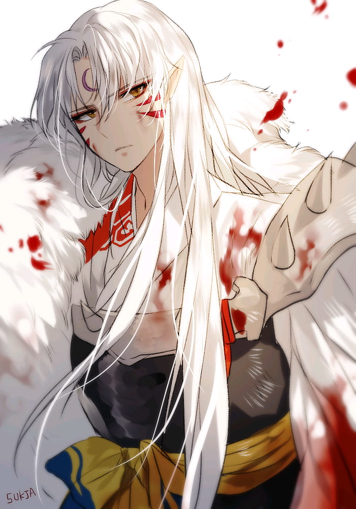 银白色男神 银发少年手机壁纸