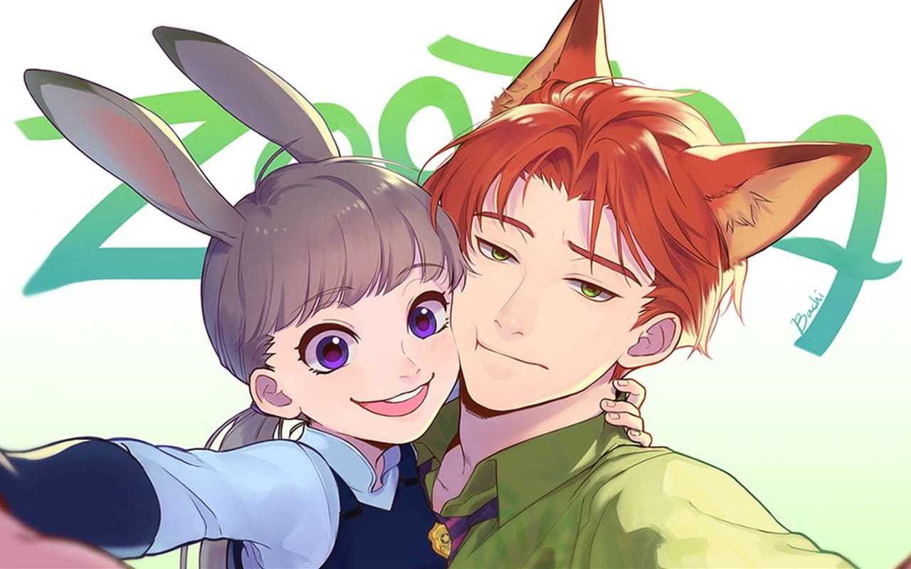 疯狂动物城 朱迪和尼克情侣款动漫壁纸