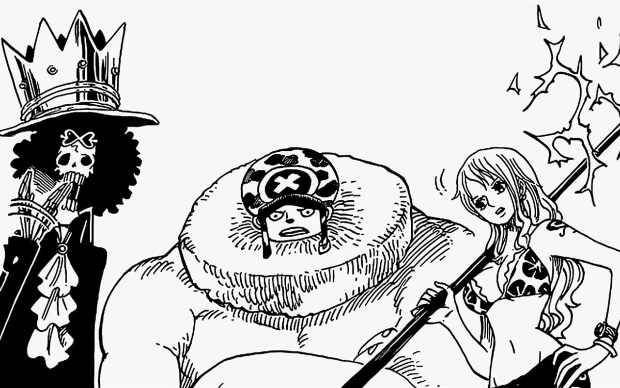 海贼王 黑白漫画风格高清电脑壁纸