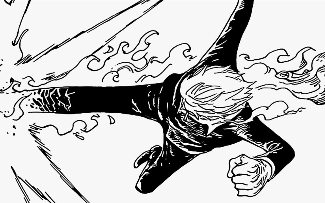 海贼王 黑白漫画风格高清电脑壁纸