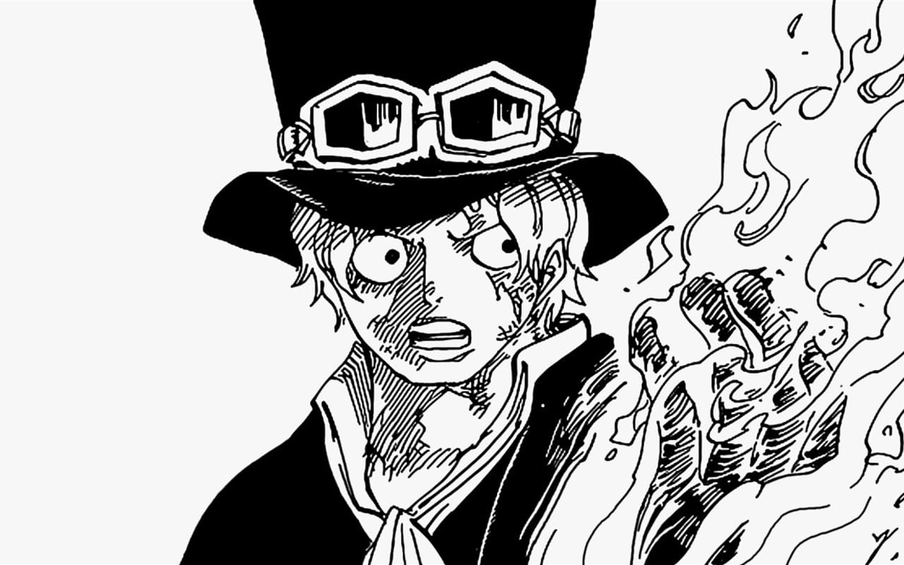 海贼王 黑白漫画风格高清电脑壁纸