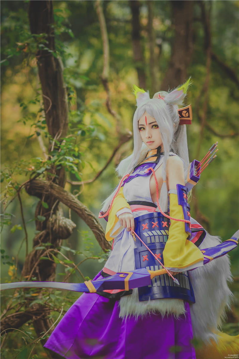 网易手游阴阳师sr式神白狼 森林之姬超还原cosplay