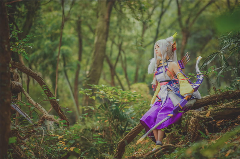 网易手游阴阳师sr式神白狼 森林之姬超还原cosplay