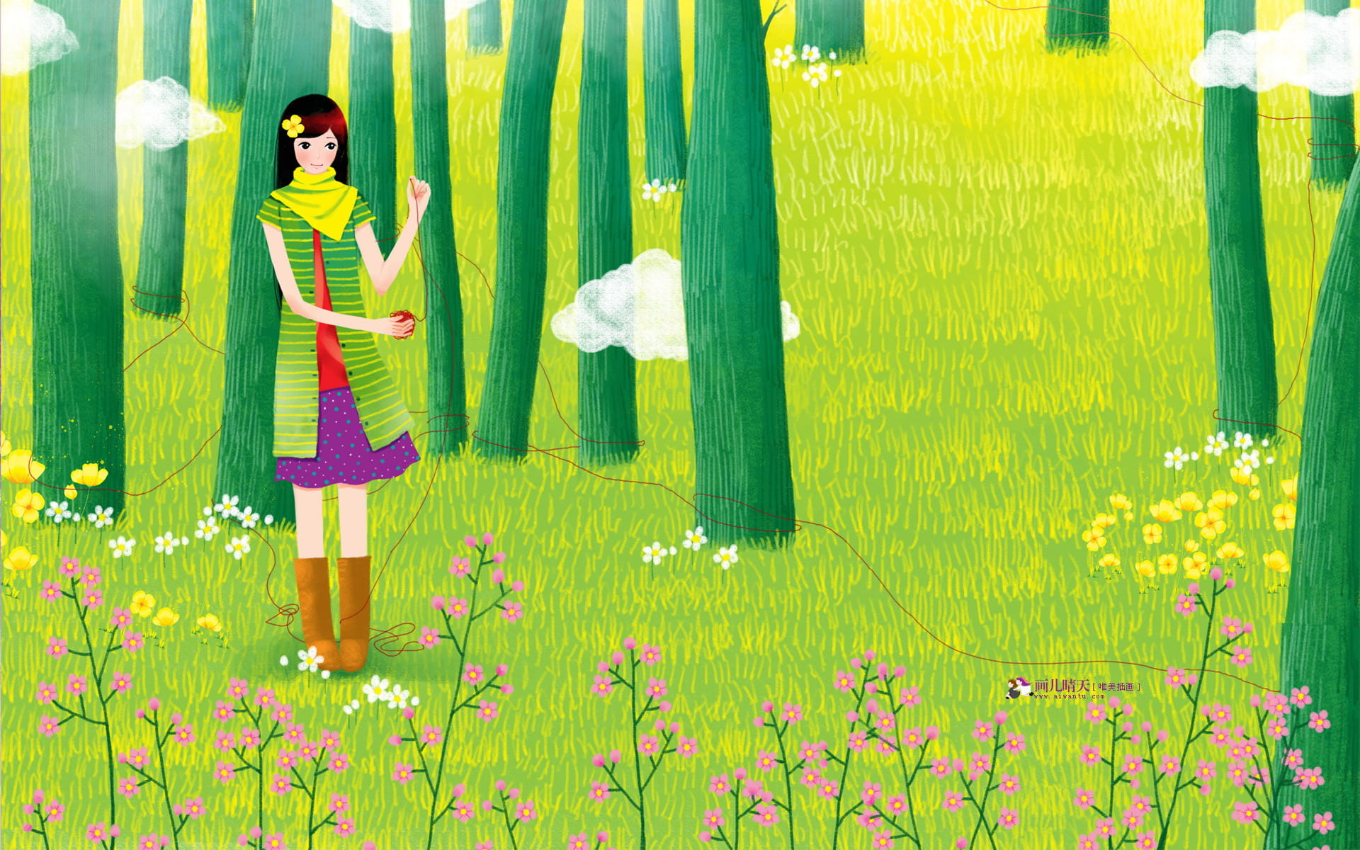 画儿晴天绘画本 电脑壁纸下载