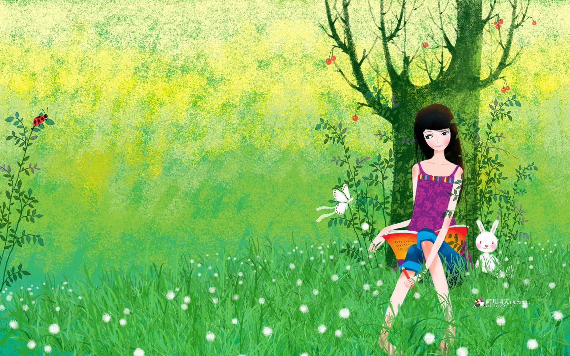 画儿晴天绘画本 电脑壁纸下载