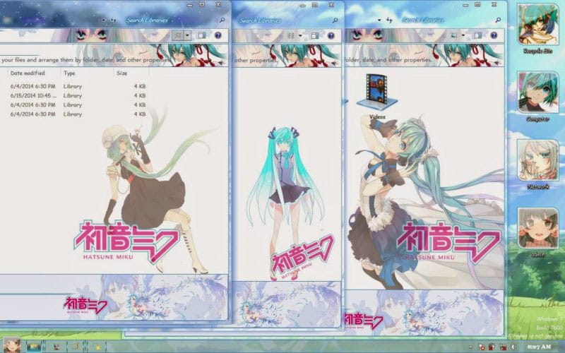 初音未来 Miku v8 win7电脑主题下载