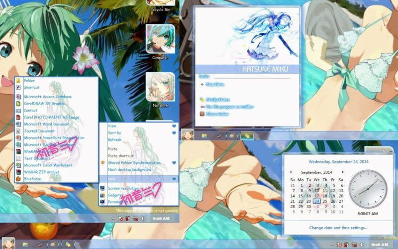 初音未来 Miku v8 win7电脑主题下载