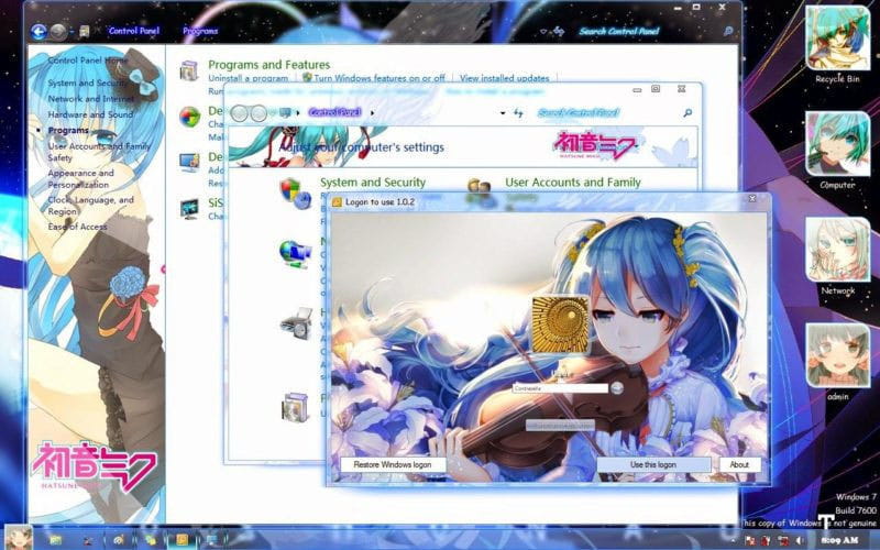 初音未来 Miku v8 win7电脑主题下载