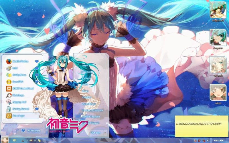 初音未来 Miku v8 win7电脑主题下载