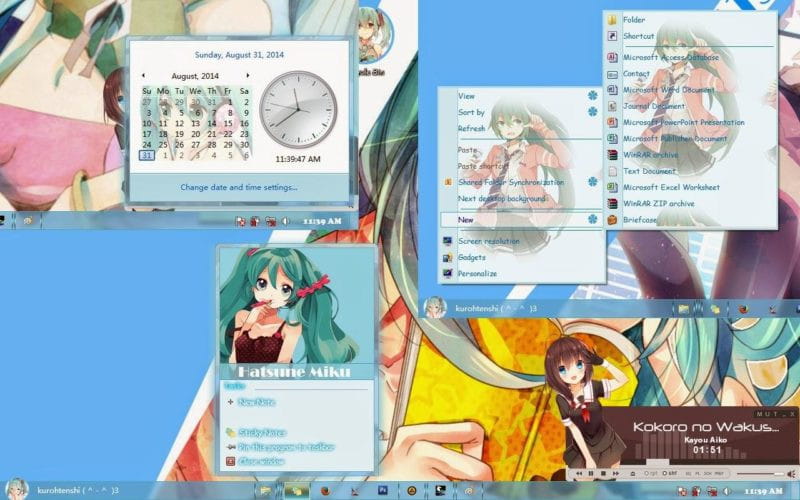 公主殿下初音未来 WIN7主题下载