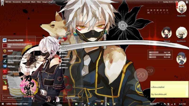 刀剑乱舞win8.1动漫主题下载