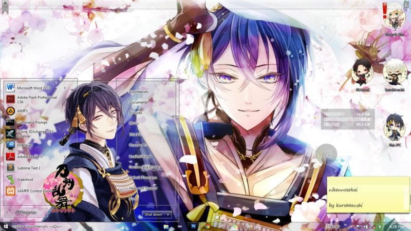 刀剑乱舞win8.1动漫主题下载