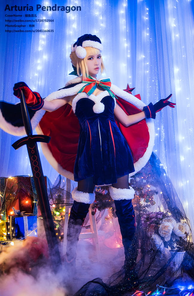 Fate圣诞装黑saber 阿尔托莉雅・潘德拉贡COS