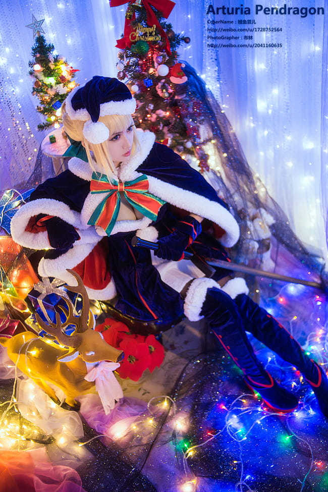Fate圣诞装黑saber 阿尔托莉雅・潘德拉贡COS