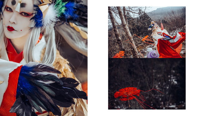 阴阳师手游 姑获鸟 金銮鹤羽皮肤 cosplay(1)