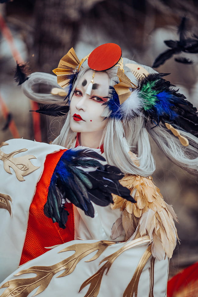 阴阳师手游 姑获鸟 金銮鹤羽皮肤 cosplay(1)