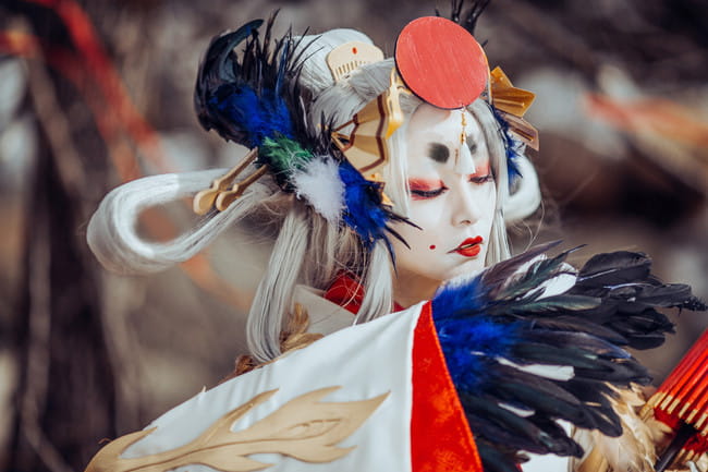 阴阳师手游 姑获鸟 金銮鹤羽皮肤 cosplay(1)