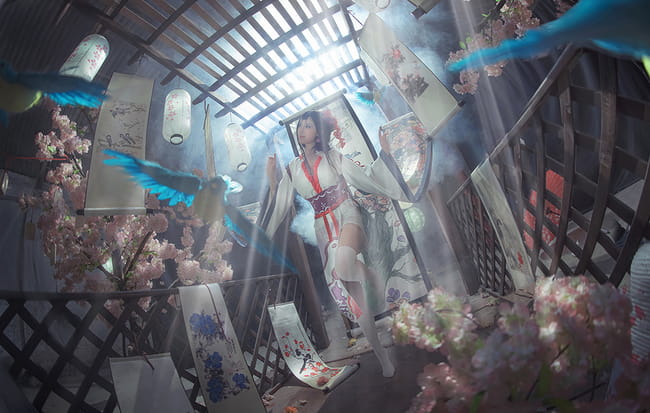 阴阳师手游 ssr式神 花鸟卷 cosplay(1)