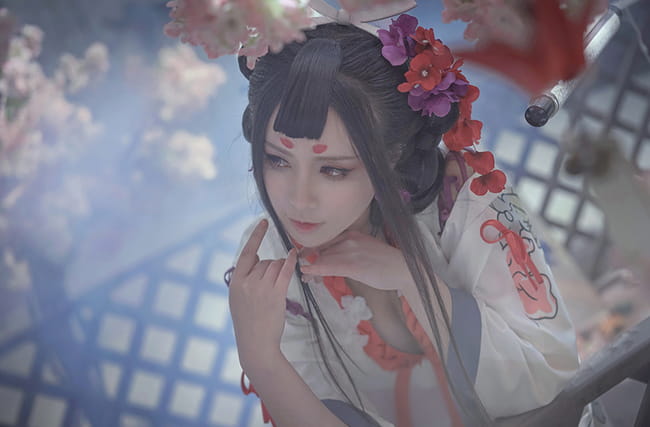 阴阳师手游 ssr式神 花鸟卷 cosplay(1)
