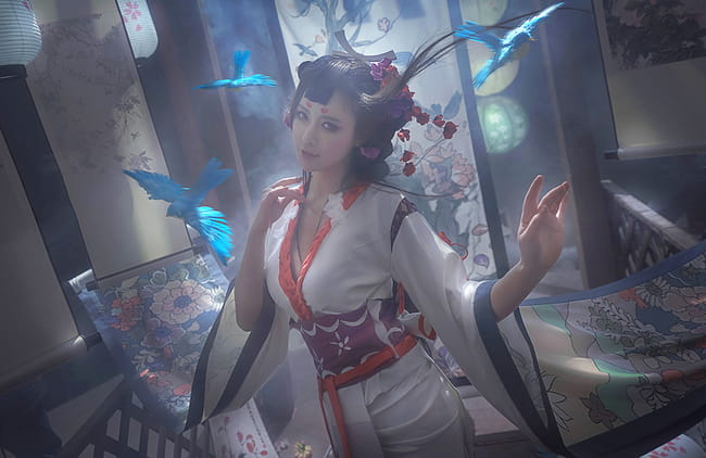 阴阳师手游 ssr式神 花鸟卷 cosplay(1)