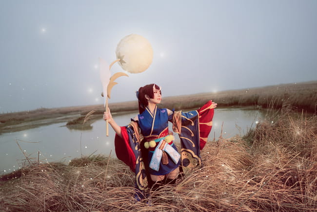 枯れ木に花咲さか 阴阳师手游莹草觉醒cosplay(1)