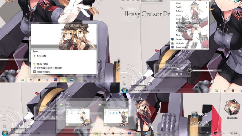 win7主题 舰队收藏 欧根亲王电脑主题下载