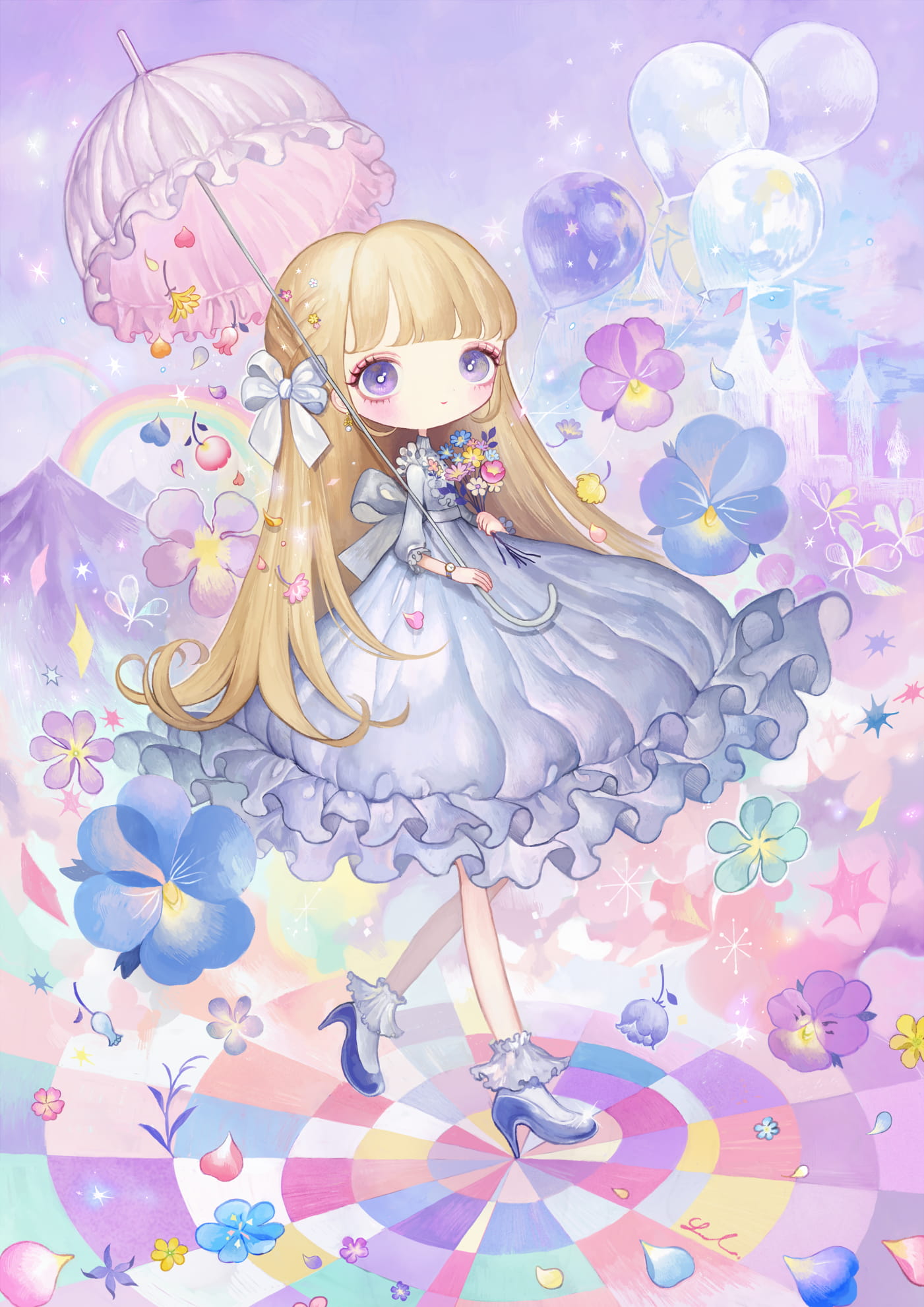 萝莉时间到 萌萝莉插画手机壁纸(1)