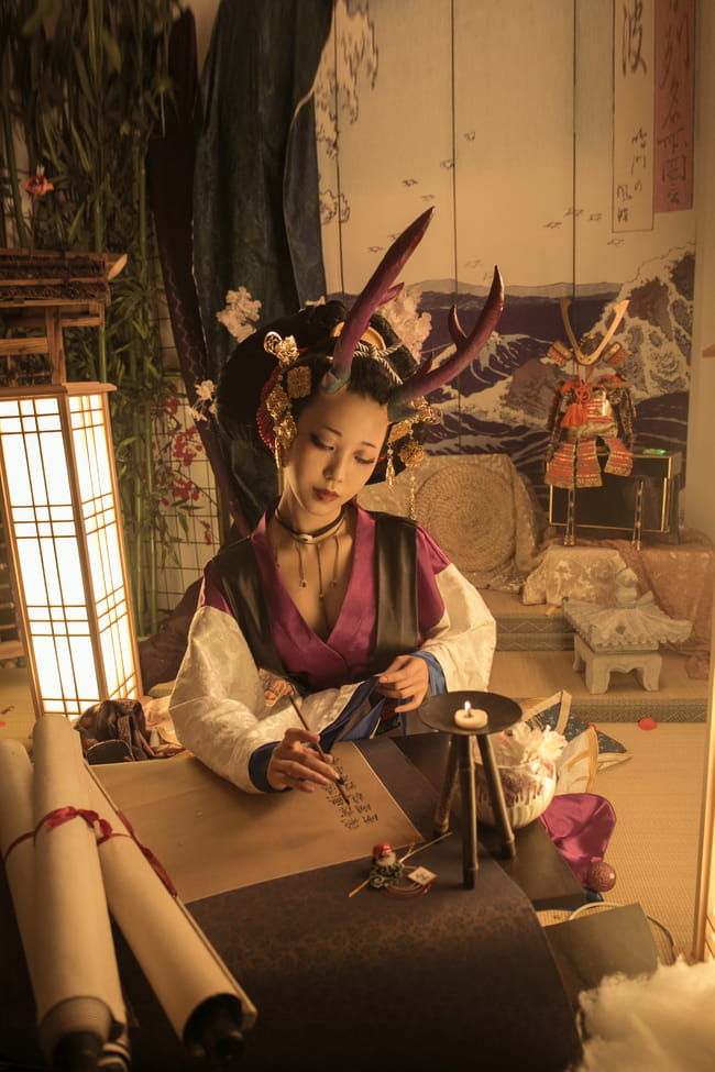 腿控福利 阴阳师阎魔 cosplay