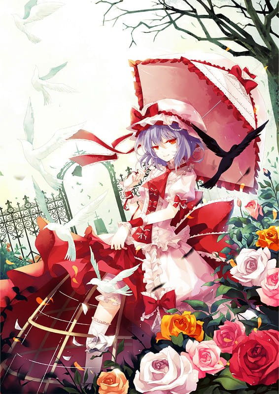 永远鲜红的幼月 蕾米莉亚·斯卡雷特手机壁纸(1)