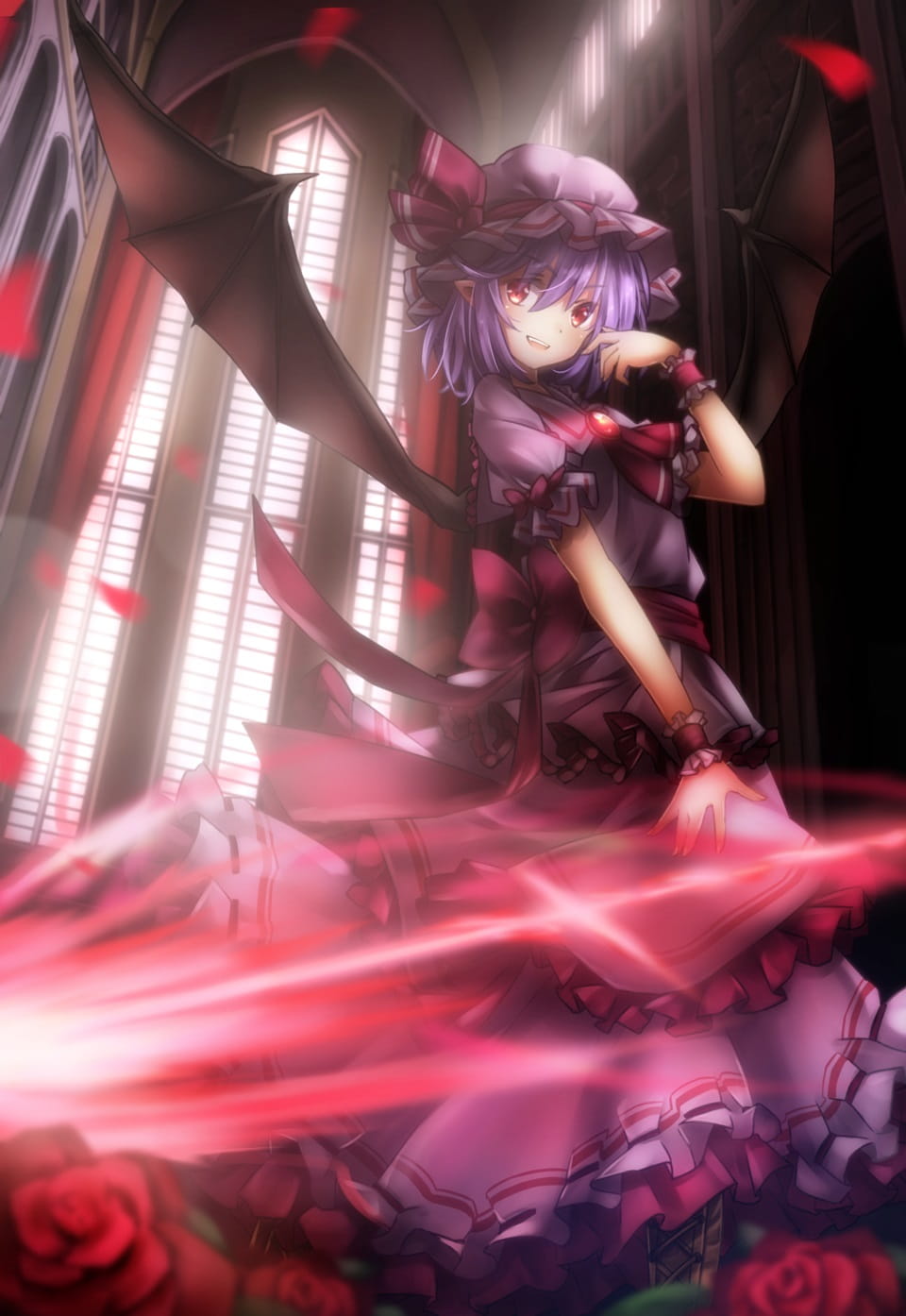 永远鲜红的幼月 蕾米莉亚·斯卡雷特手机壁纸(1)