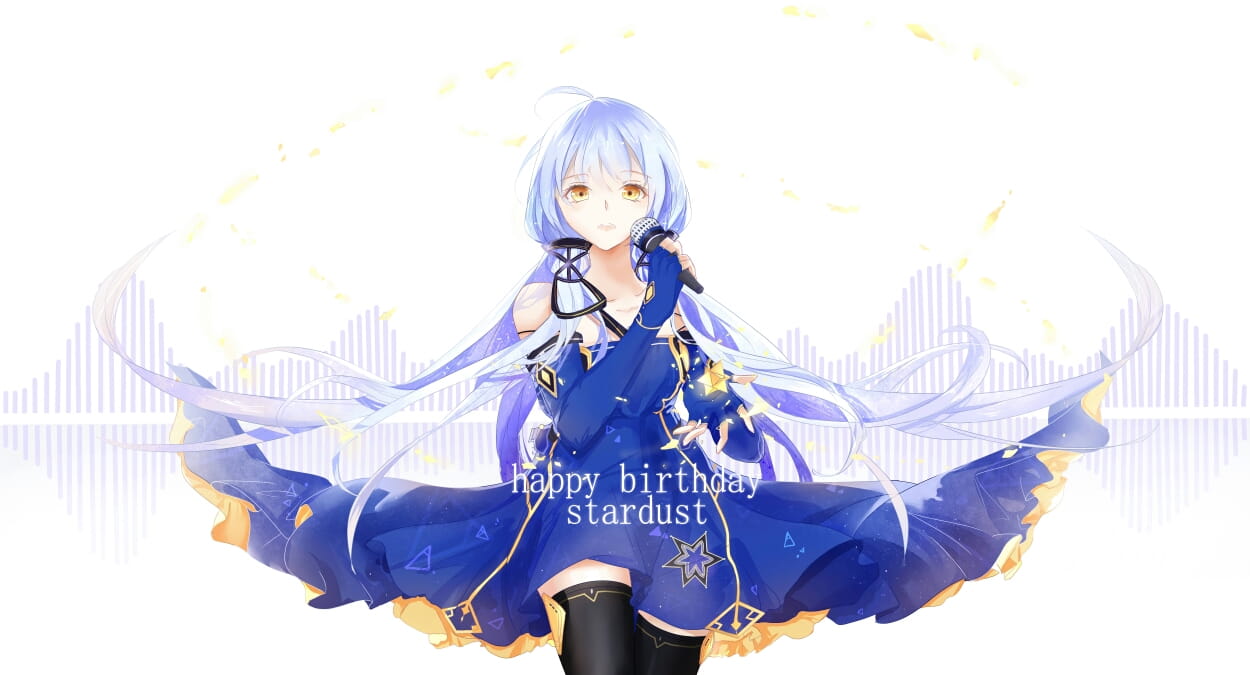 星空下的小天使 星尘插画电脑壁纸下载(1)