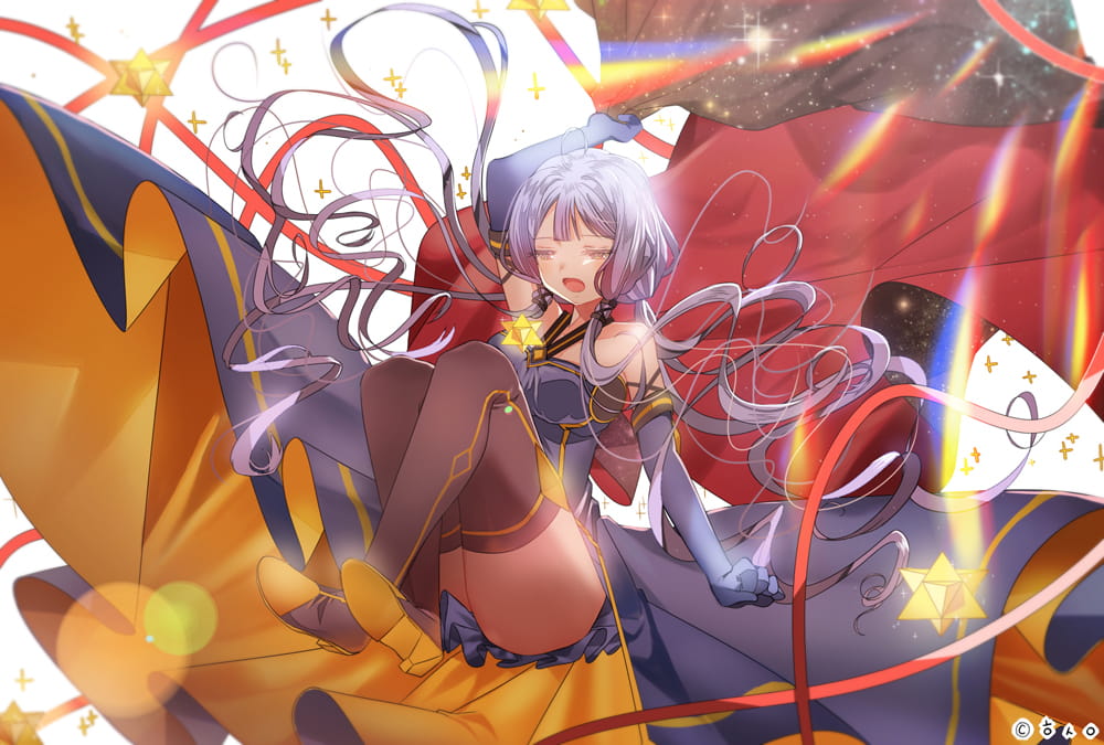 星空下的小天使 星尘插画电脑壁纸下载(1)