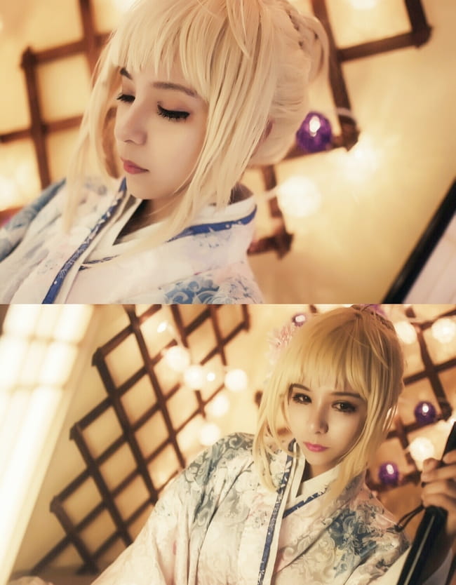fate/zero saber 和服 cosplay(1)