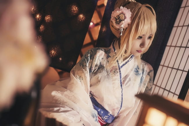 fate/zero saber 和服 cosplay(1)
