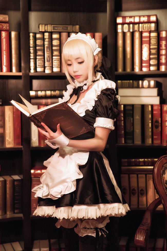 fate/zero saber 女仆 cosplay(1)