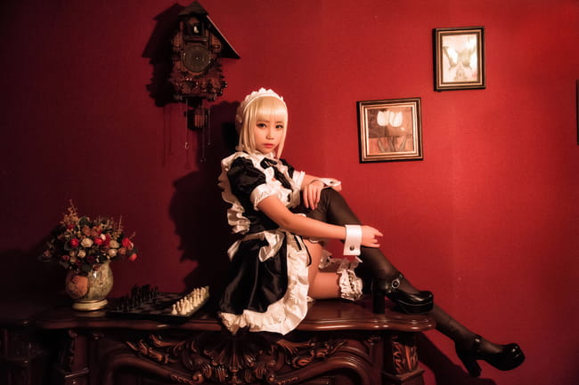 fate/zero saber 女仆 cosplay(1)