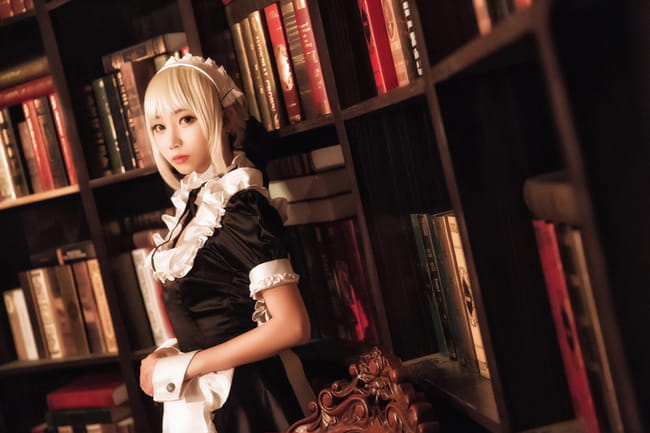 fate/zero saber 女仆 cosplay(1)