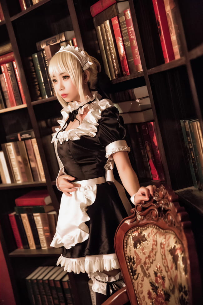 fate/zero saber 女仆 cosplay(1)