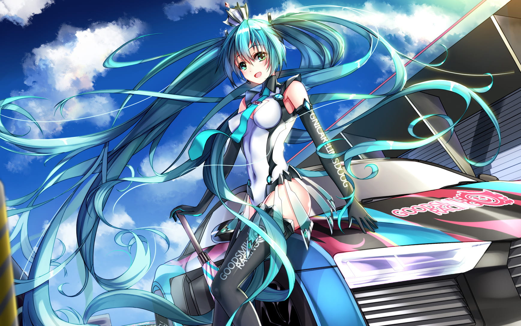 赛车女郎初音未来 电脑壁纸下载(1)