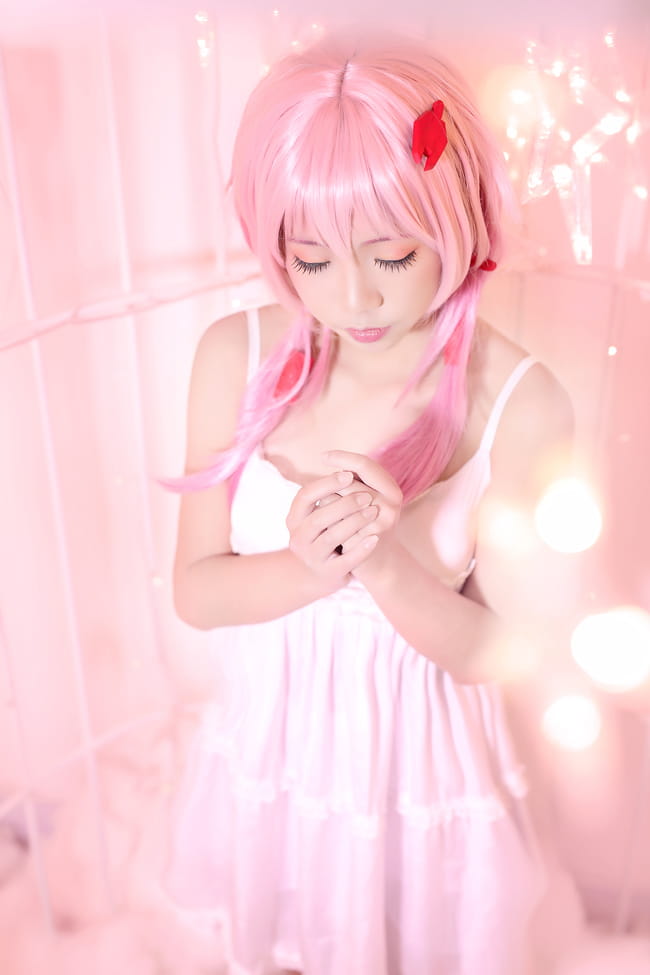 歌姬少女楪祈 清纯白裙COS