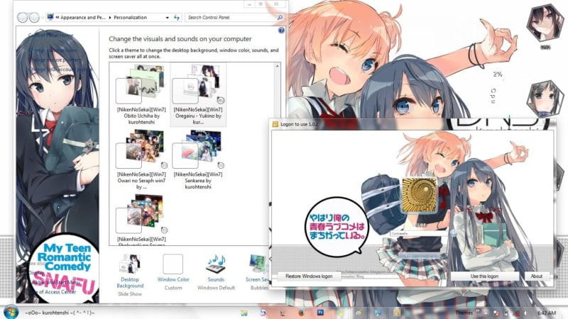 我的青春恋爱物语果然有问题 雪之下雪乃 Win7电脑主题下载