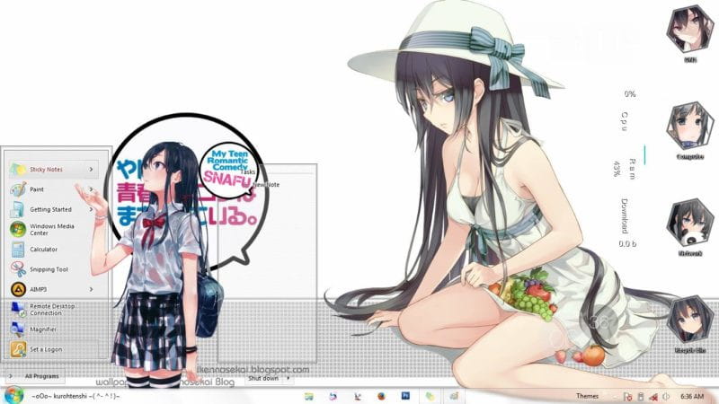 我的青春恋爱物语果然有问题 雪之下雪乃 Win7电脑主题下载