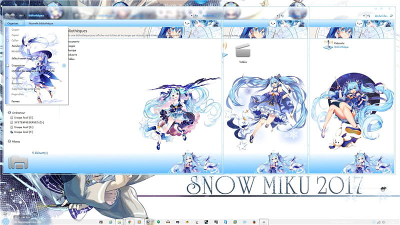 初音未来 雪初音 win7电脑主题下载