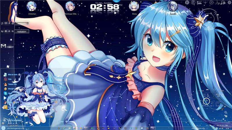 初音未来 雪初音 win7电脑主题下载