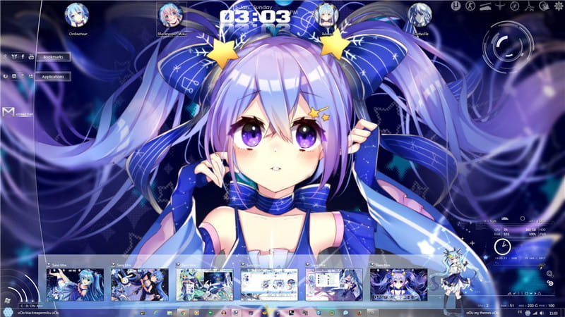 初音未来 雪初音 win7电脑主题下载