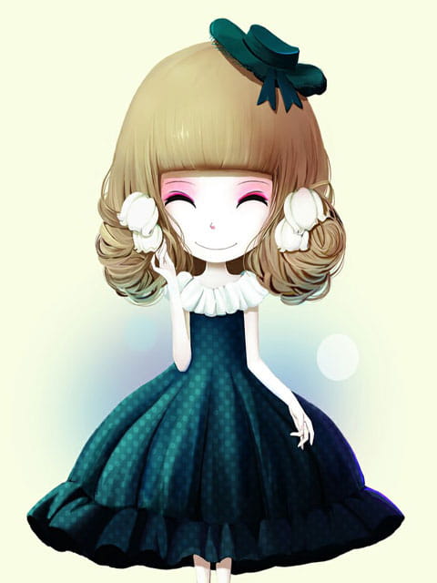 萌系大头少女 花花姑娘手机壁纸